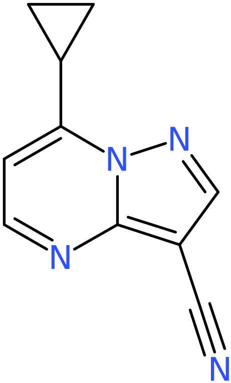 CAS: 866132-04-9 | 7-Cyclopropylpyrazolo[1,5-a]pyrimidine-3-carbonitrile, >95%, NX64868