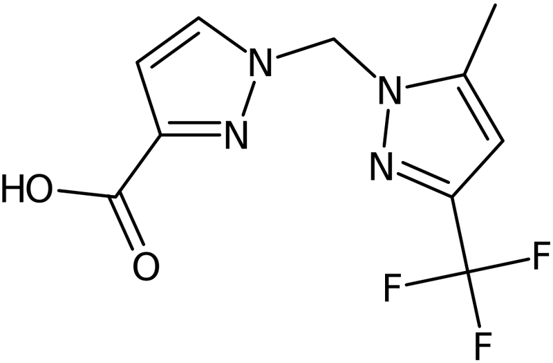 CAS: 1006459-10-4 | 1-{[5-Methyl-3-(trifluoromethyl)-1H-pyrazol-1-yl]methyl}-1H-pyrazole-3-carboxylic acid, NX10694