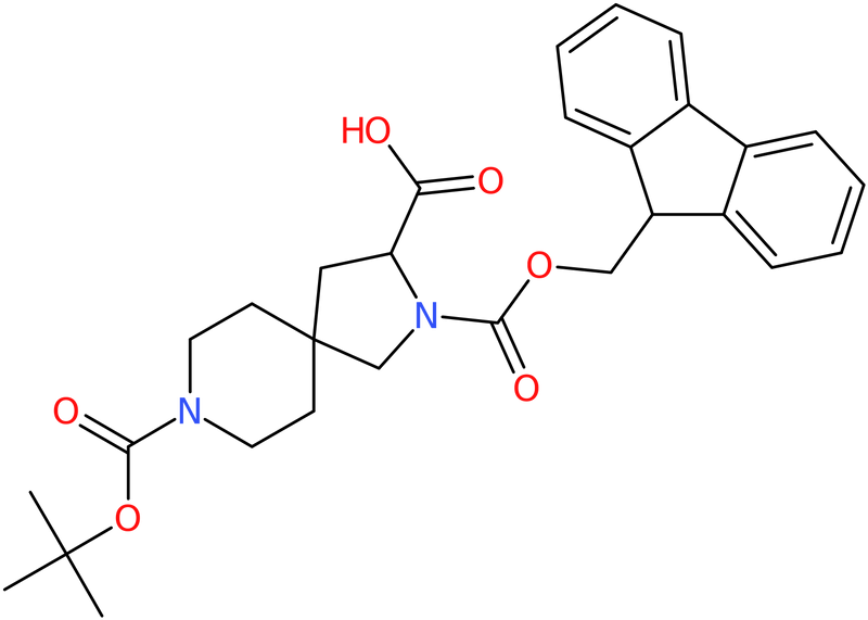 CAS: 849928-23-0 | 2,8-Diaza-spiro[4.5]decane-2,3,8-tricarboxylic acid 8-tert-butyl ester 2-(9H-fluoren-9-ylmethyl) est, >95%, NX63765