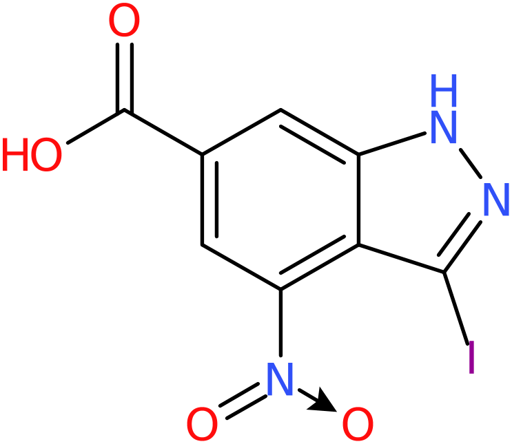 CAS: 885521-14-2 | 3-Iodo-4-nitro-1H-indazole-6-carboxylic acid, NX66381