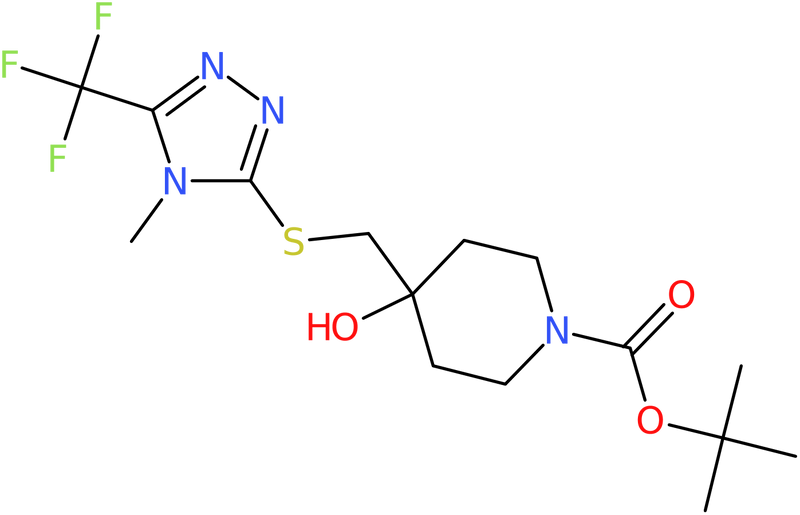 CAS: 1440535-72-7 | tert-Butyl 4-hydroxy-4-({[4-methyl-5-(trifluoromethyl)-4H-1,2,4-triazol-3-yl]thio}methyl)piperidine-, NX24436