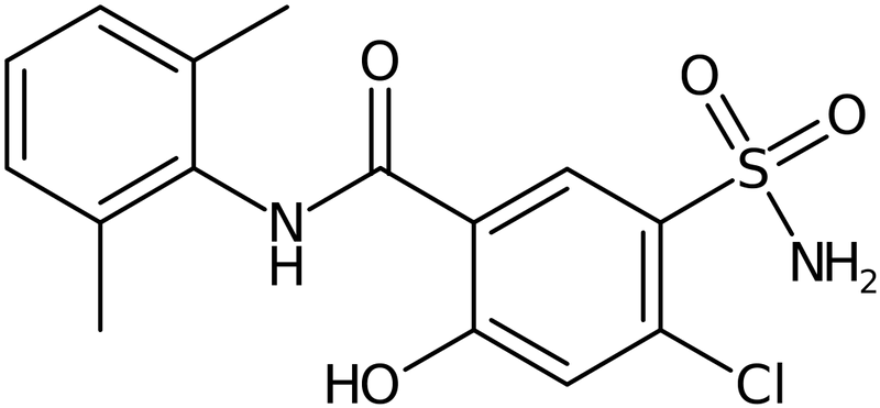 CAS: 14293-44-8 | 4-Chloro-N-(2,6-dimethylphenyl)-2-hydroxy-5-sulphamoylbenzamide, >95%, NX24066