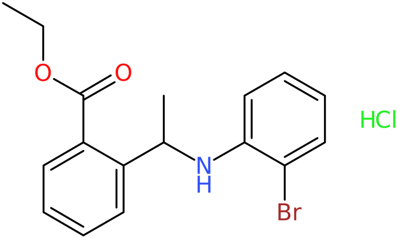 Ethyl 2-[1-(2-bromoanilino)ethyl]benzoate hydrochloride, NX74255