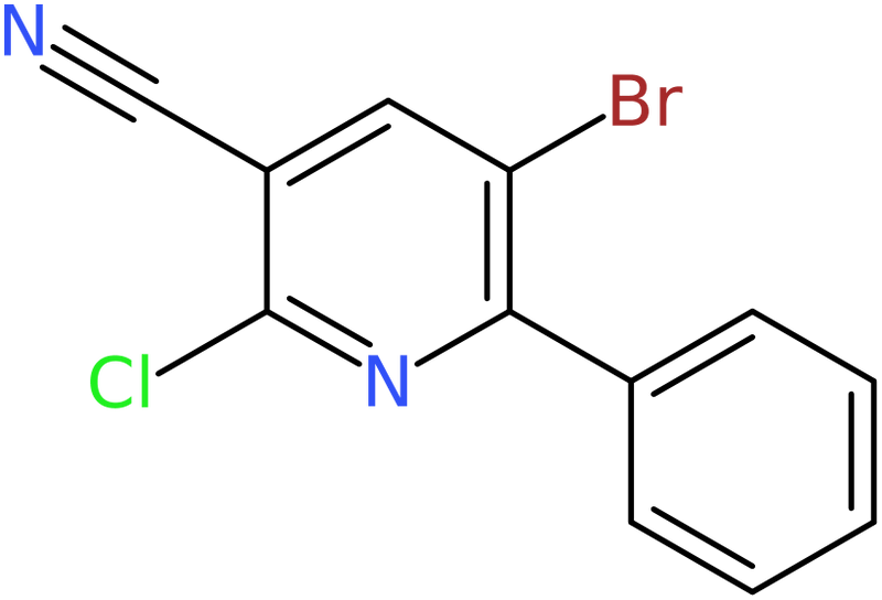 CAS: 1228182-75-9 | 5-Bromo-2-chloro-6-phenylnicotinonitrile, >95%, NX18317