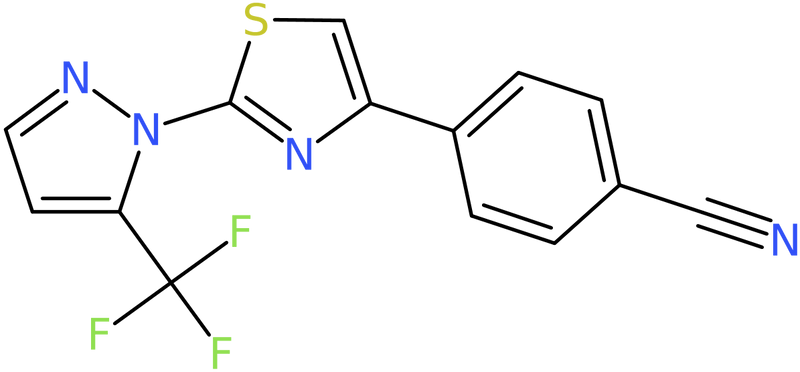 CAS: 1227954-96-2 | 4-{2-[5-(Trifluoromethyl)-1H-pyrazol-1-yl]-1,3-thiazol-4-yl}benzonitrile, NX18282