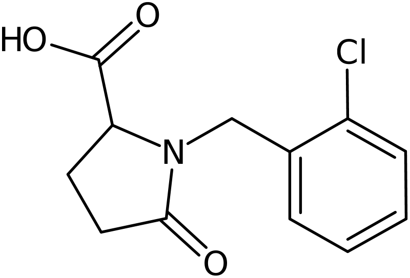 1-[(2-Chlorophenyl)methyl]-5-oxopyrrolidine-2-carboxylic acid, >95%, NX74106