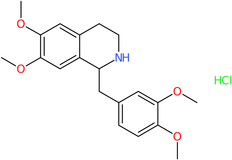 CAS: 6429-04-5 | 1-(3,4-Dimethoxybenzyl)-6,7-dimethoxy-1,2,3,4-tetrahydroisoquinoline hydrochloride, NX56568