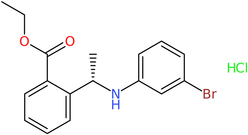 Ethyl 2-[(1S)-1-(3-bromoanilino)ethyl]benzoate hydrochloride, NX74167