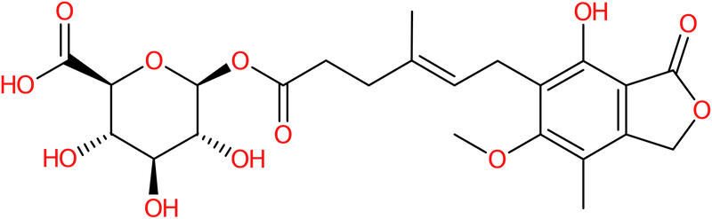 CAS: 99043-04-6 | Mycophenolic acid acyl-_eta-D-glucuronide, >90%, NX71792