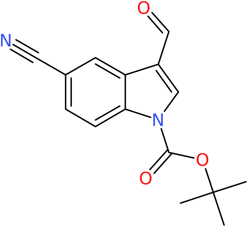 CAS: 914348-93-9 | 5-Cyano-1H-indole-3-carboxaldehyde, N-BOC protected, >98%, NX68525