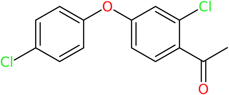 CAS: 119851-28-4 | 1-[2-Chloro-4-(4-chlorophenoxy)phenyl]ethan-1-one, >98%, NX16664