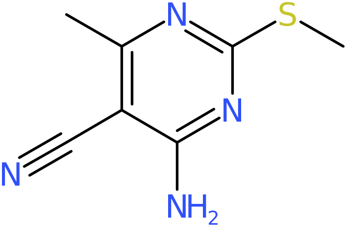 CAS: 89853-27-0 | 4-Amino-6-methyl-2-(methylsulfanyl)pyrimidine-5-carbonitrile, NX67600