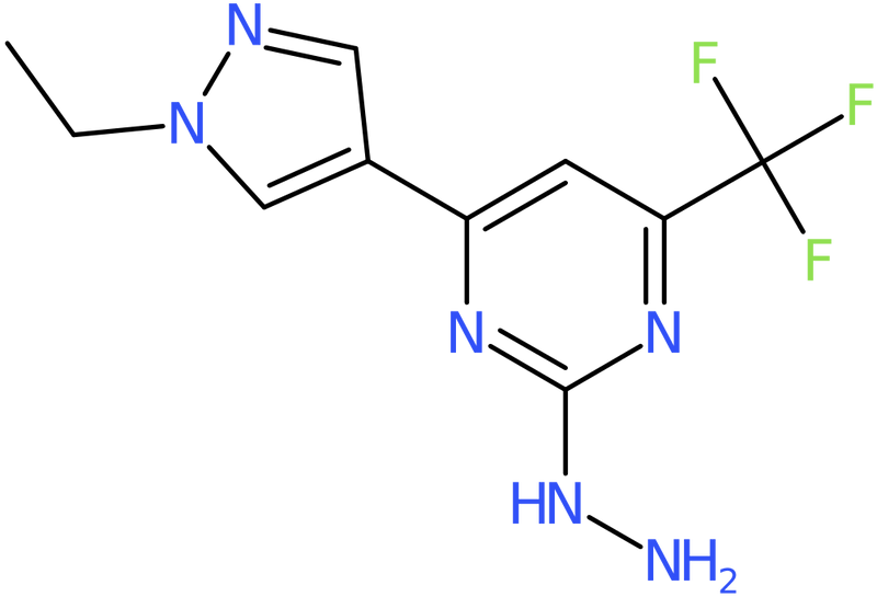 CAS: 1004644-05-6 | 4-(1-Ethyl-1H-pyrazol-4-yl)-2-hydrazinyl-6-(trifluoromethyl)pyrimidine, NX10496