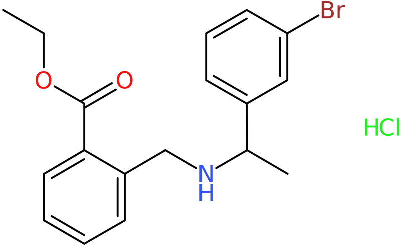 Ethyl 2-[[1-(3-bromophenyl)ethylamino]methyl]benzoate hydrochloride, NX74225