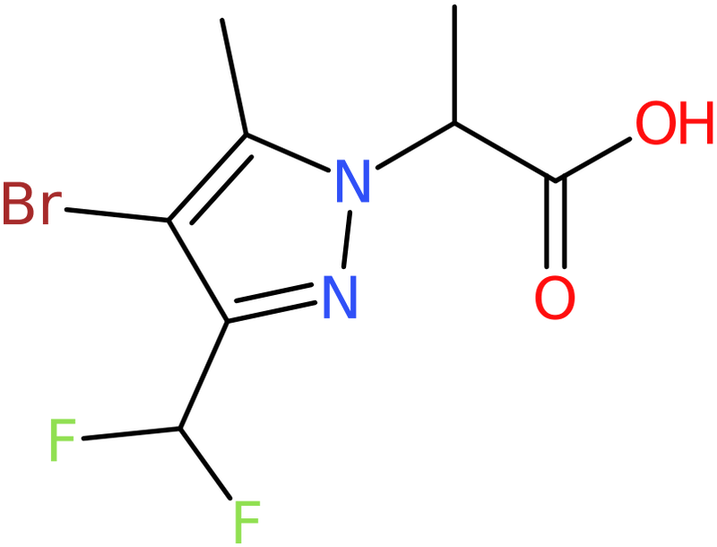 CAS: 1005631-80-0 | 2-[4-Bromo-3-(difluoromethyl)-5-methyl-1H-pyrazol-1-yl]propanoic acid, NX10559